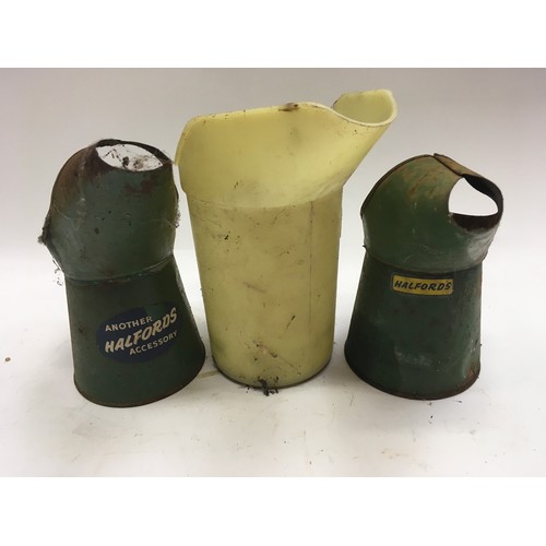 49 - 3 x vintage oil dispensing jugs to include Duckhams