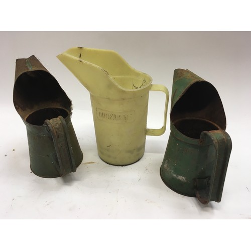 49 - 3 x vintage oil dispensing jugs to include Duckhams