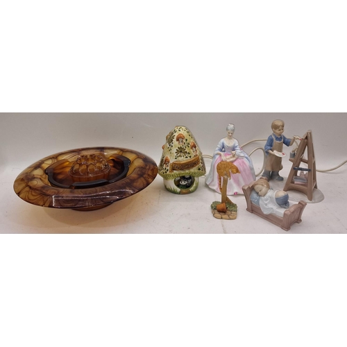 42 - A collection of figurines to include Border Fine Arts and Nao together with three pieces of vintage ... 