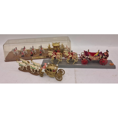 43 - Three models of Royal State Coaches one being in plastic case.