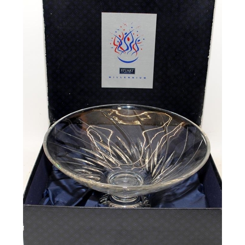 70 - Stuart Crystal Millennium table centre bowl boxed with certificate