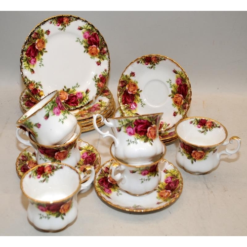 72 - Royal Albert Old Country Roses coffee set for 6, includes coffee pot, sandwich platter, sugar bowl a... 