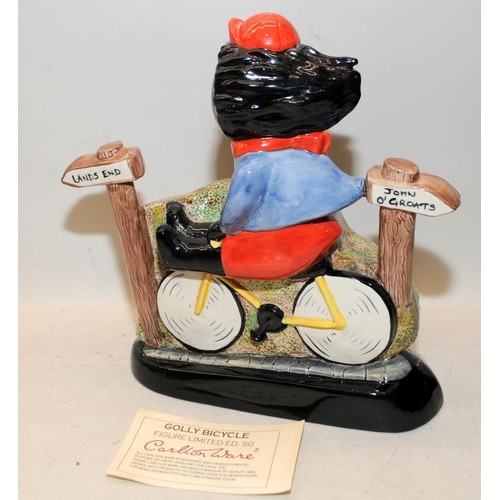 52 - Rare large Carlton Ware Golly china figure: Golly Bicycle. No. 2 of a limited edition of just 50. Wi... 