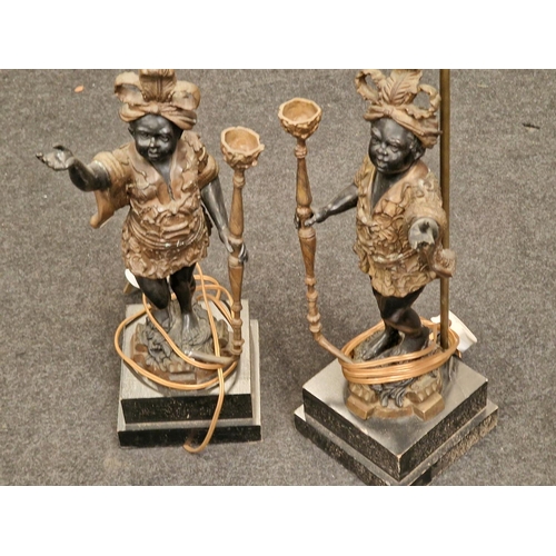 22 - Large pair of table lamps depicting Blackamoor figures each 89cm.