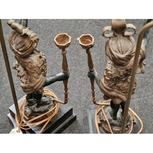 22 - Large pair of table lamps depicting Blackamoor figures each 89cm.