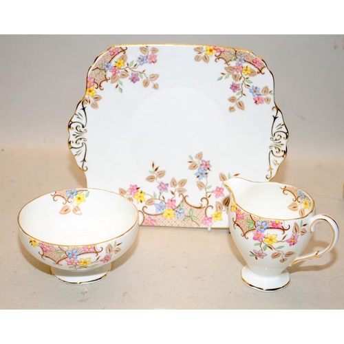 29 - EB Foley China tea service for six settings in the Florals and Lattice pattern