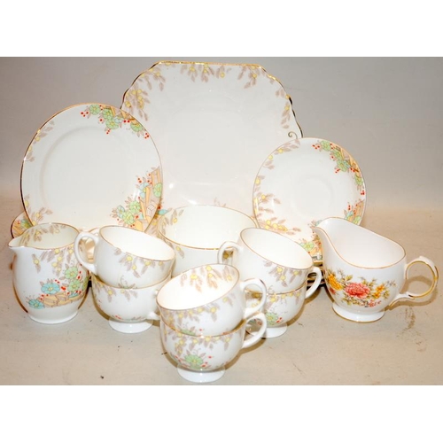 98 - Two Part tea services: Colclough Amanda pattern and a part service produced by Royal Radfords Fenton