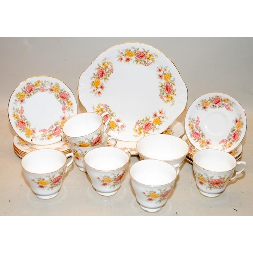 98 - Two Part tea services: Colclough Amanda pattern and a part service produced by Royal Radfords Fenton