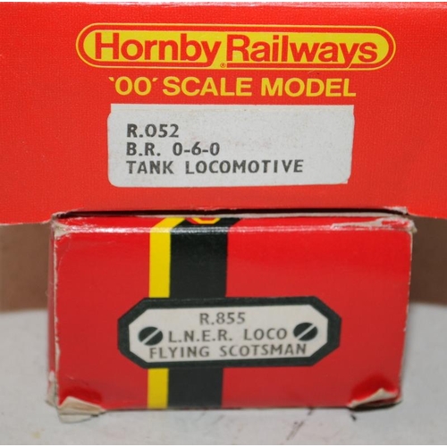 190 - Hornby OO gauge locomotive Flying Scotsman ref:R855, c/w 0-6-0 tank ref:R052. Both boxed