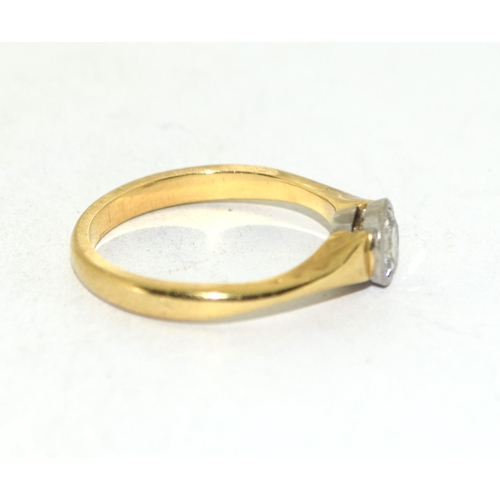 18ct gold ladies Diamond solitaire ring approx 0.50ct size M