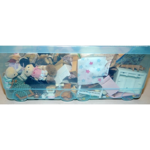 26 - Large tub of Sylvanian Families figures and accessories