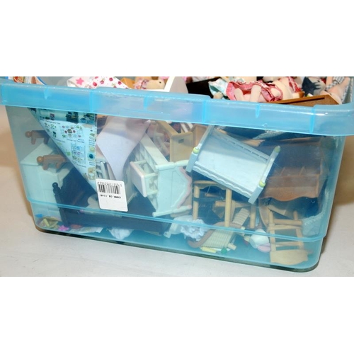 26 - Large tub of Sylvanian Families figures and accessories