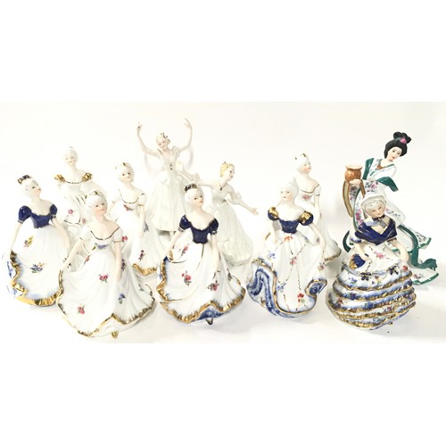 62 - Collection of porcelain Victorian ladies.