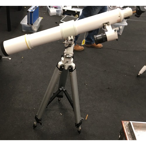 96 - Opticstar ARC-90 F10 telescope with mount on a heavy duty adjustable tripod