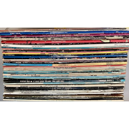 110 - BOX OF VARIOUS ROCK AND POP VINYL LP RECORDS. Here we find a variety of artists to include - Boomtow... 