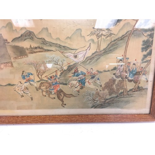 13 - Early 20th century Chinese battle scene calligraphy on silk.