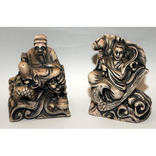 6 - Collection of Oriental ornaments to include Jade, wood, carved stone Bronze and Brass