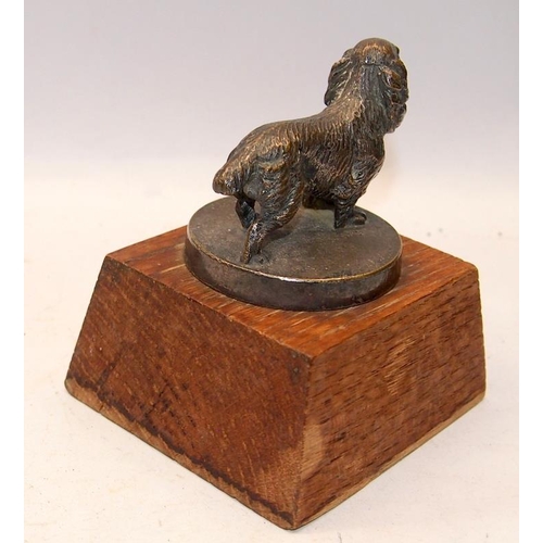 51 - Vintage Spaniel Car Mascot mounted on a wooden plinth