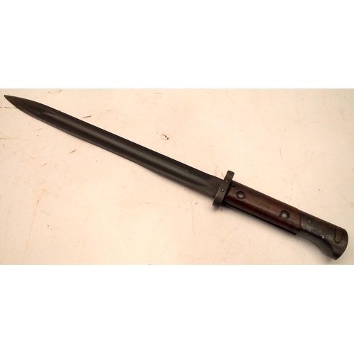 108 - Czech WWI bayonet c/w frog, blade length to hilt 30cms