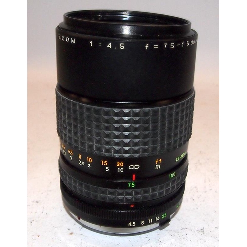 233 - 3 x vintage SLR camera zoom lenses