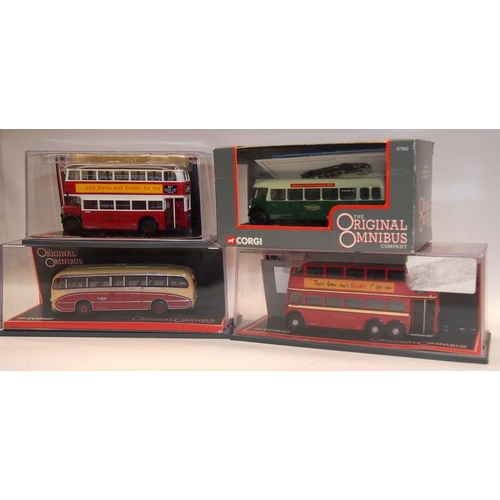 17 - A collection of die-cast model buses, various makes including Corgi, EFE etc. 11 in lot, all boxed