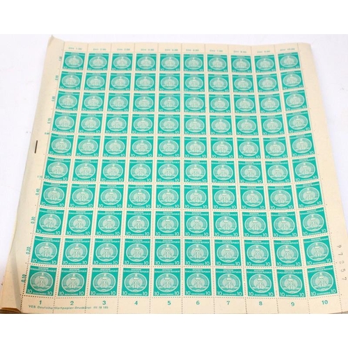 207 - DDR Eastern Germany, complete from the printers book of 1954 10 Dienstmarke blue/green postage stamp... 