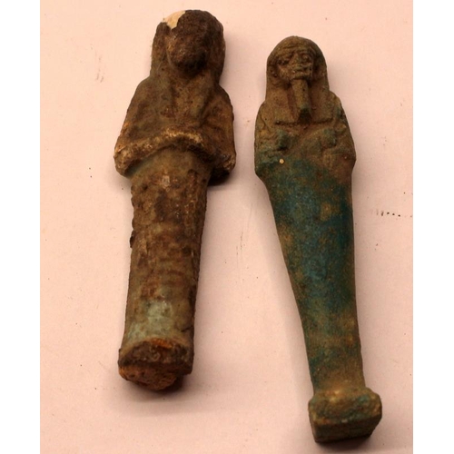 30 - Genuine Ancient Egyptian Dynasty XXI-XXII Shabtis. 4 in lot, the largest being 12cms, lot also inclu... 