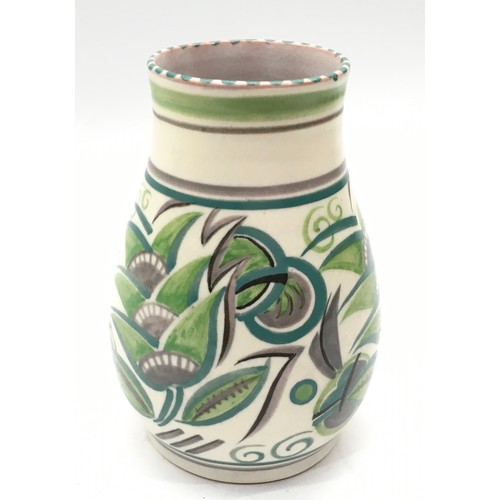 100 - Poole Pottery shape 438 GPA pattern vase decorated by Vera Bridle 6.8