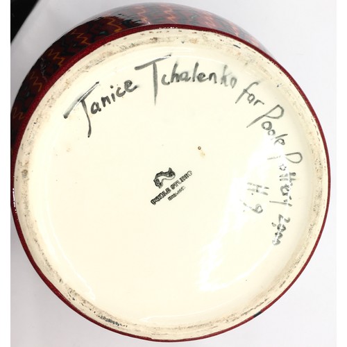 10 - Poole Pottery large one off trial for the Strobe range by Janice Tchalenko (marked H.9.) dated 2000,... 