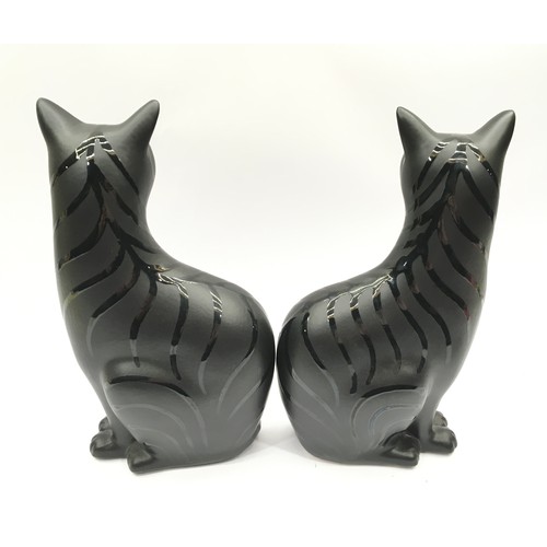 4 - Poole Pottery large pair of black 