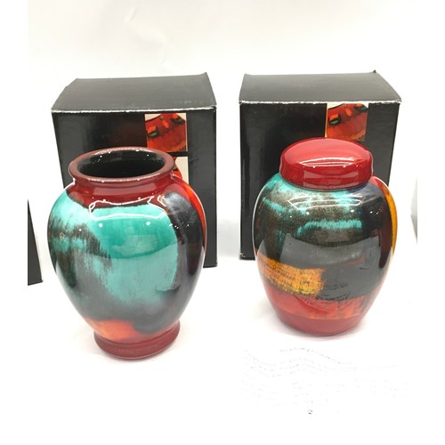 7 - Poole Pottery Living Glaze miniatures to include Ginger Jar & Roman Vase (Gemstones Pattern) Purse V... 