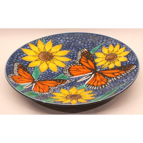 19 - Poole Pottery limited edition one off charger 1/1 by Nikki Massarella depicting Butterflies 16