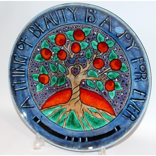 161 - Poole Pottery Tree of Life large limited edition boxed charger 182/500, boxed with cert 16.5