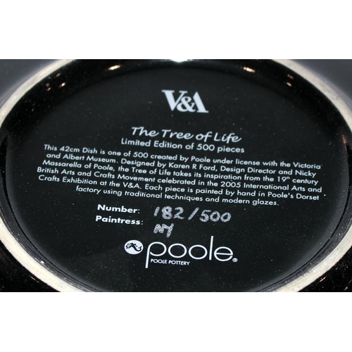 161 - Poole Pottery Tree of Life large limited edition boxed charger 182/500, boxed with cert 16.5