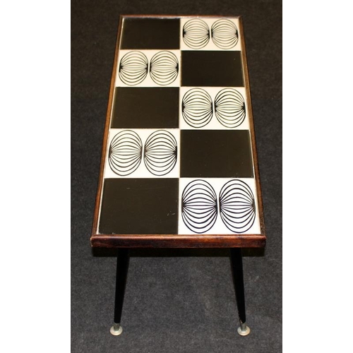 71 - Poole Pottery interest Mid-Century modern low small table with inset Carter Tiles by Peggy Angus 31 ... 