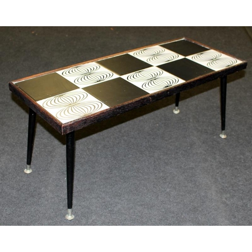 71 - Poole Pottery interest Mid-Century modern low small table with inset Carter Tiles by Peggy Angus 31 ... 