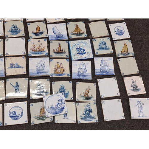 448 - Large quantity of Delft tiles various ages & sizes (qty box)