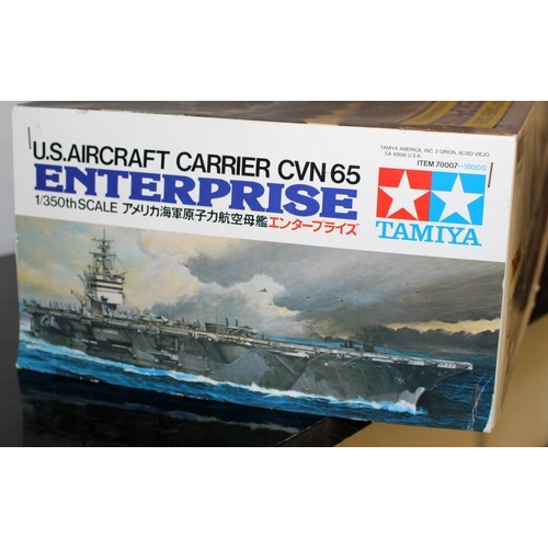 8 - Tamiya large 1:350 scale model kit of US Aircraft Carrier CVN65 Enterprise ref:78007. Boxed and appe... 