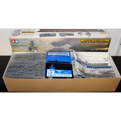 8 - Tamiya large 1:350 scale model kit of US Aircraft Carrier CVN65 Enterprise ref:78007. Boxed and appe... 