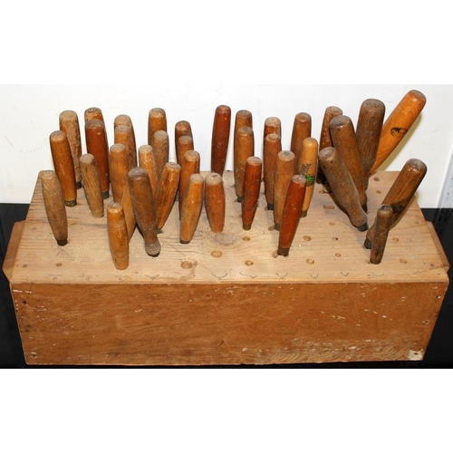 9 - Super collection of vintage wood turning chisels tools, makes include Marples and Henry Taylor. 39 i... 