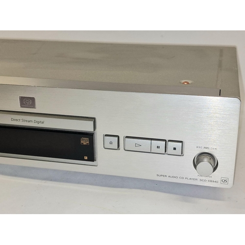 107 - Sony SCD-XB940 Super Audio CD Player c/w remote control. Unit lights up and plays a CD however has n... 