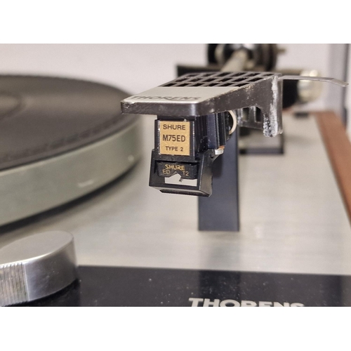 108 - Thorens TD 160 Turntable fitted with Shure M75ED Type 2 cartridge. Turntable turns when connected to... 