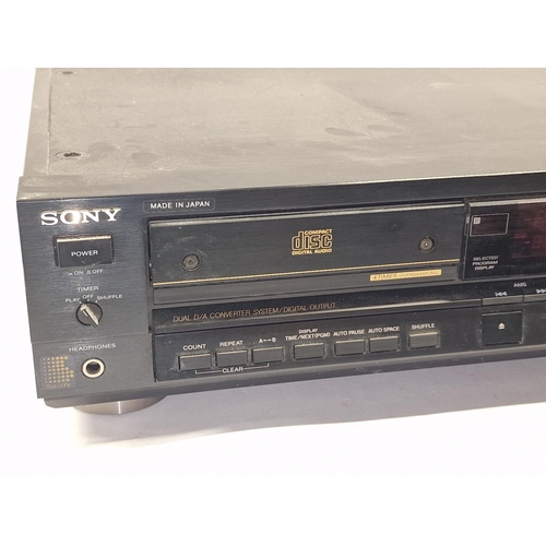 113 - Sony CDP-555ESD Quality Compact Disc Player c/w original remote control. Lights up when connected to... 