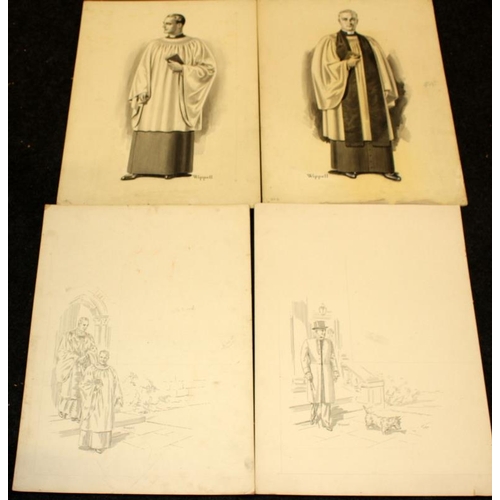 30 - From a 200 year old firm of Ecclesiastical and Academic outfitters and suppliers: 12 large drawings ... 