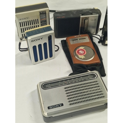 119 - Good collection of vintage Sony pocket transistor radios, various models and ages. All offered untes... 