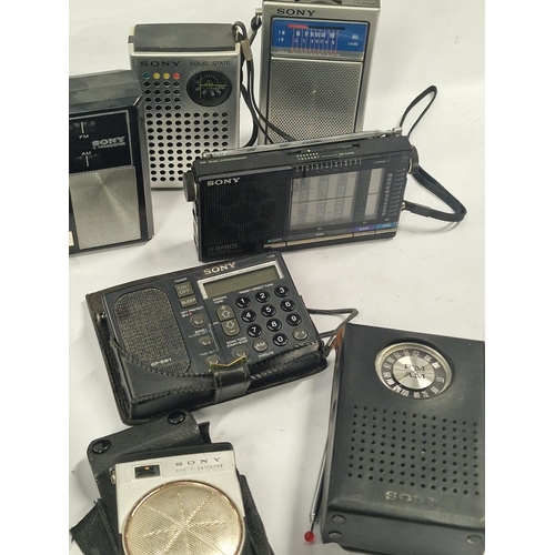 119 - Good collection of vintage Sony pocket transistor radios, various models and ages. All offered untes... 