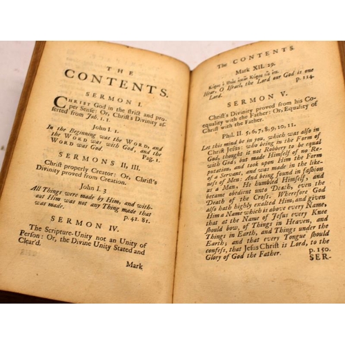 50 - 2 x 18th Century books of religious text: Devine Philosophy by Z. Isham, Printed by W.S for R Clavel... 