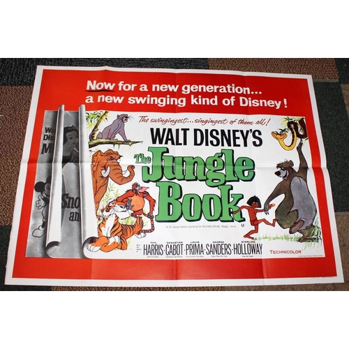 60 - Vintage Disney folded quad poster: The Jungle Book (1967 scarce first release). 101cms x 76cms.