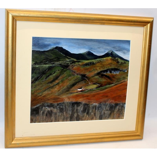 63 - Framed oil on canvas 'Horseshoe Pass - Wales', indistinct signature to bottom right corner. O/all fr... 