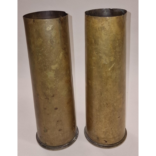 206 - Pair of WW1 era military shell cases each 29.5cm tall.